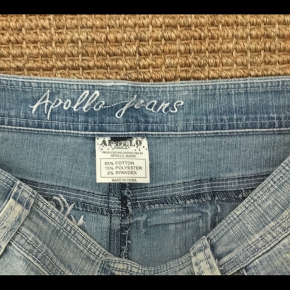 Denim & white eyelet mini skirt, large - Picture 3 of 6